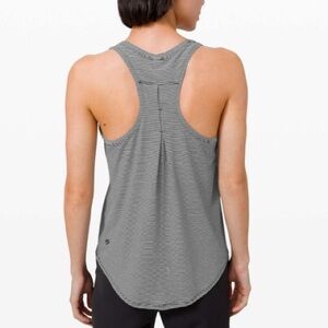 Lululemon Love Tank Pleated Tonka‎ Stripe Black White